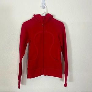 Lululemon Athletica Red Scuba Hoodie, Size 4